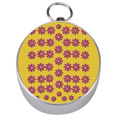 Fantasy Fauna Floral In Sweet Yellow Silver Compasses by pepitasart