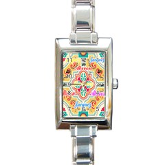 Floral Rectangle Italian Charm Watch by ABjCompany