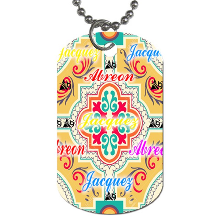 Floral Dog Tag (One Side)