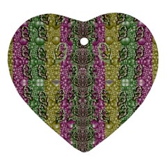 Leaves Contemplative In Pearls Free From Disturbance Heart Ornament (two Sides) by pepitasart