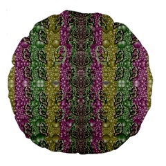 Leaves Contemplative In Pearls Free From Disturbance Large 18  Premium Round Cushions by pepitasart