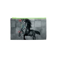 Wonderful Black And White Horse Cosmetic Bag (xs)
