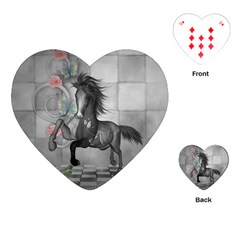 Wonderful Black And White Horse Playing Cards Single Design (heart) by FantasyWorld7
