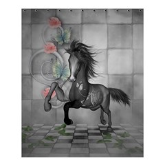 Wonderful Black And White Horse Shower Curtain 60  X 72  (medium)  by FantasyWorld7