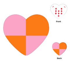 Mod Pink And Orange Squares Playing Cards Single Design (heart)