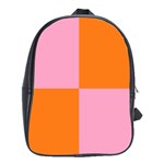 Mod Pink And Orange Squares School Bag (Large) Front
