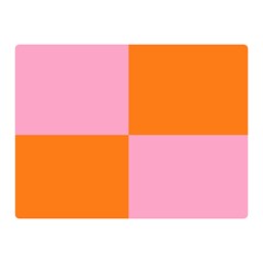 Mod Pink And Orange Squares Double Sided Flano Blanket (mini)  by snowwhitegirl