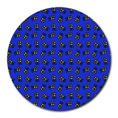 Daisy Royal Blue Round Mousepads by snowwhitegirl