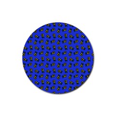 Daisy Royal Blue Rubber Coaster (round) 