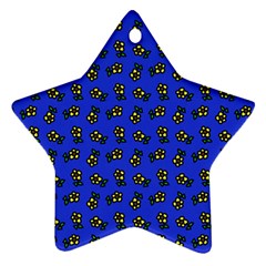 Daisy Royal Blue Star Ornament (two Sides) by snowwhitegirl