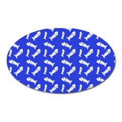 Fish Royal Blue Oval Magnet