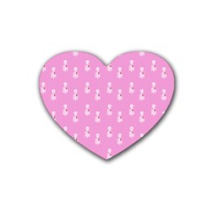 Skeleton Pink Rubber Coaster (heart) 