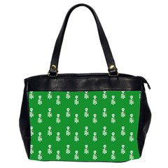 Skeleton Green Background Oversize Office Handbag (2 Sides) by snowwhitegirl