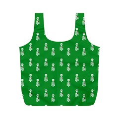 Skeleton Green Background Full Print Recycle Bag (m) by snowwhitegirl