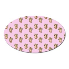 Angel Cherub Pink Oval Magnet