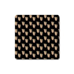 Angel Cherub Black Square Magnet