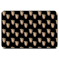 Angel Cherub Black Large Doormat  by snowwhitegirl