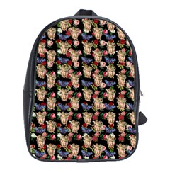 Angel Cherub Butterflies Black School Bag (large)