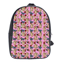 Angel Cherub Butterflies Pink School Bag (large)