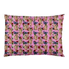Angel Cherub Butterflies Pink Pillow Case (two Sides) by snowwhitegirl