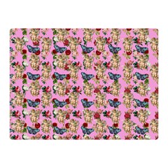 Angel Cherub Butterflies Pink Double Sided Flano Blanket (mini)  by snowwhitegirl