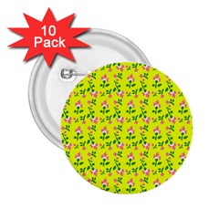Carnation Pattern Yellow 2 25  Buttons (10 Pack)  by snowwhitegirl