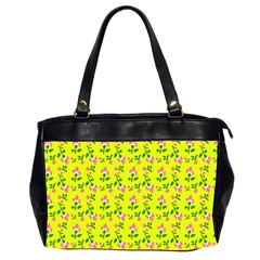 Carnation Pattern Yellow Oversize Office Handbag (2 Sides) by snowwhitegirl