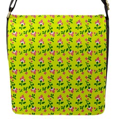 Carnation Pattern Yellow Flap Closure Messenger Bag (s) by snowwhitegirl