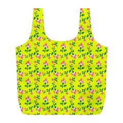 Carnation Pattern Yellow Full Print Recycle Bag (l) by snowwhitegirl