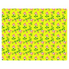 Carnation Pattern Yellow Double Sided Flano Blanket (medium)  by snowwhitegirl