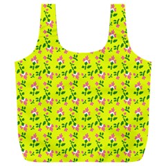 Carnation Pattern Yellow Full Print Recycle Bag (xxxl) by snowwhitegirl