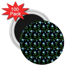 Carnation Pattern Black 2 25  Magnets (100 Pack) 