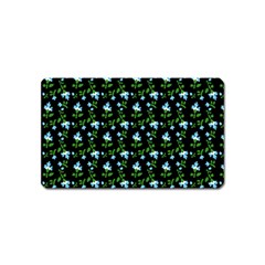 Carnation Pattern Black Magnet (name Card)