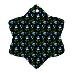 Carnation Pattern Black Snowflake Ornament (two Sides) by snowwhitegirl