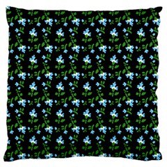 Carnation Pattern Black Large Cushion Case (one Side) by snowwhitegirl