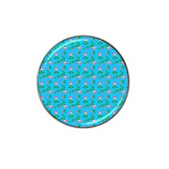 Carnation Pattern Blue Hat Clip Ball Marker (4 Pack) by snowwhitegirl