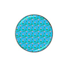 Carnation Pattern Blue Hat Clip Ball Marker (10 Pack)