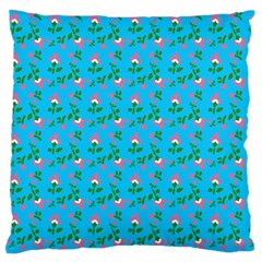 Carnation Pattern Blue Standard Flano Cushion Case (one Side) by snowwhitegirl