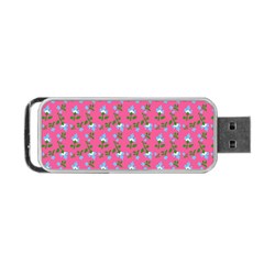 Carnation Pattern Pink Portable Usb Flash (one Side) by snowwhitegirl