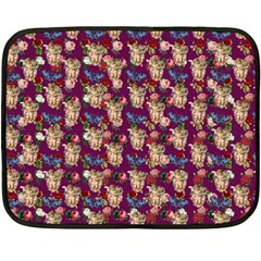 Angel Cherub Butterflies Magenta Double Sided Fleece Blanket (mini)  by snowwhitegirl