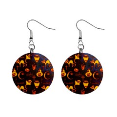 Funny Halloween Design Mini Button Earrings by FantasyWorld7