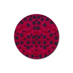 The Dark Moon Fell In Love With The Blood Moon Decorative Rubber Coaster (round)  by pepitasart