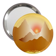 Twilight Mountain Landscape Sky 3  Handbag Mirrors