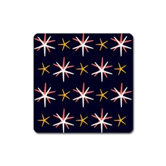 Sea Stars Pattern Sea Texture Square Magnet by Vaneshart