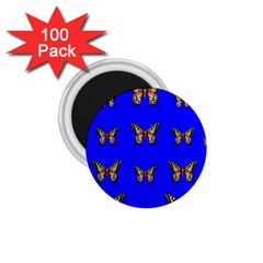 Butterfly Pattern Blue Insects 1 75  Magnets (100 Pack) 