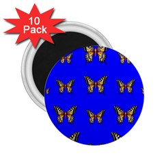 Butterfly Pattern Blue Insects 2 25  Magnets (10 Pack)  by Vaneshart