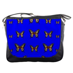 Butterfly Pattern Blue Insects Messenger Bag