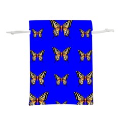 Butterfly Pattern Blue Insects Lightweight Drawstring Pouch (s)