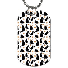 Black Cat Star Christmas Tree Dog Tag (Two Sides)