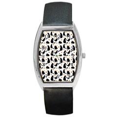 Black Cat Star Christmas Tree Barrel Style Metal Watch